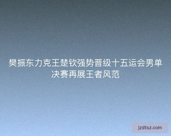 樊振东力克王楚钦强势晋级十五运会男单决赛再展王者风范